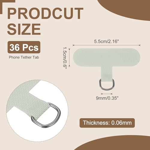 uxcell 36pcs Phone Tether Tab Universal Phone Lanyard Patch Grey - color: Grey