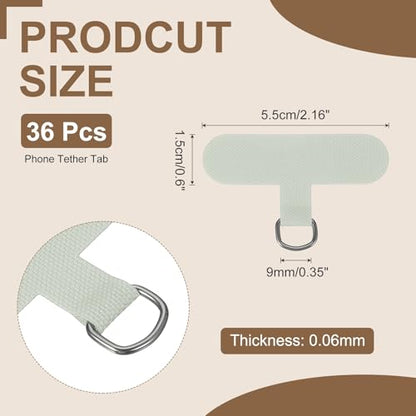 uxcell 36pcs Phone Tether Tab Universal Phone Lanyard Patch Grey - color: Grey