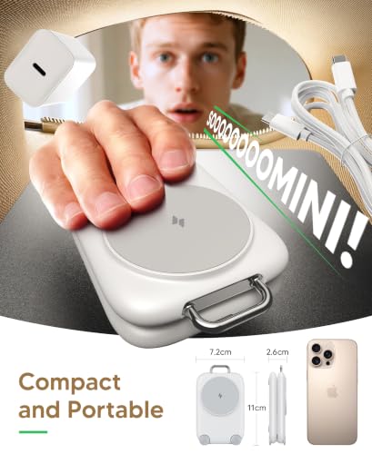 Mukiya PaktVault Traveling Fast Wireless Charging Station for iPhone Duo - color: White