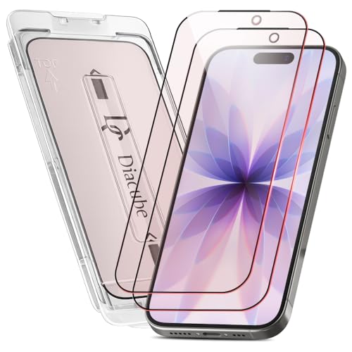 2-Pack for iPhone 17 Red Light Converter Screen Protector, Quantum Dot Technology Converts Blue Light to Red Light for Better Sleep & Eye Comfort, 9H Tempered Glass with Easy-Install Frame (iPhone 17)
