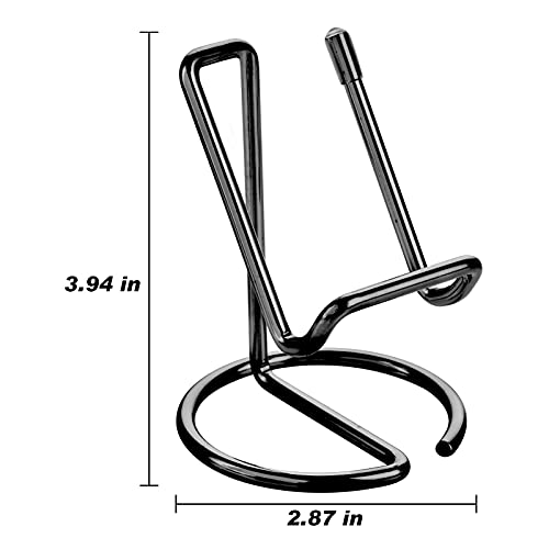 RXU Cell Phone Stand for Desk,Cute Metal Black Cell Phone Stand Holder Desk Accessories,Compatible with All Mobile Phones,iPhone,Switch,iPad