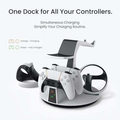 KIWI design D2 3-in-1 Controller Charging Station for PSVR2 and PS5