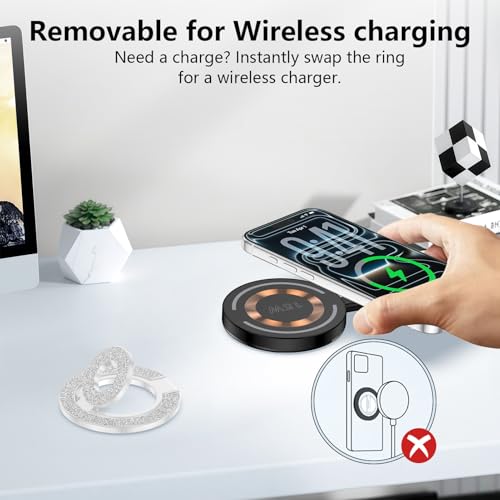 for Magsafe Magnetic Phone Ring Grip Adjustable Kickstand for iPhone 17 Air - color: White