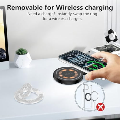 for Magsafe Magnetic Phone Ring Grip Adjustable Kickstand for iPhone 17 Air - color: White