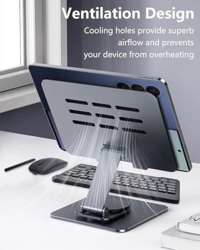 for Samsung Galaxy Z Fold 8 Ultra 7 6 5 All Fold Series Bluetooth Keyboard Stand Mouse & Pen Set, Portable Travel Wireless Keyboard Adjustable Foldable Aluminum Alloy Desk Holder for 4.7"-8.5" Tablets - color: Standard Base