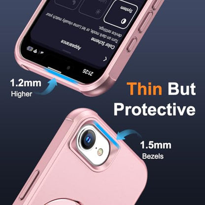 SKYLMW Compatible with iPhone 16e/17e Case with Stand,Rose Gold - color: Rose Gold, size: iPhone 16e & iPhone 17e