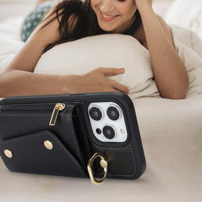 Lipvina Crossbody Wallet Case for iPhone 13 Pro,Black - color: 01-Black, size: iPhone 13 Pro 6.1"