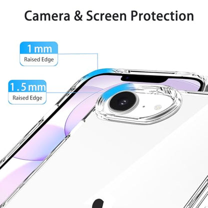 JJGoo for iPhone 17e Case and for iPhone 16e Case Clear, Transparent Shockproof Hard PC Back Protective Cover Bumper Phone Case for iPhone 16e / 17e - color: Clear