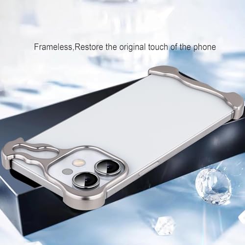 Frameless Phone Case Crafted for iPhone 12 Silver - color: Aluminum Silver, size: iPhone 12