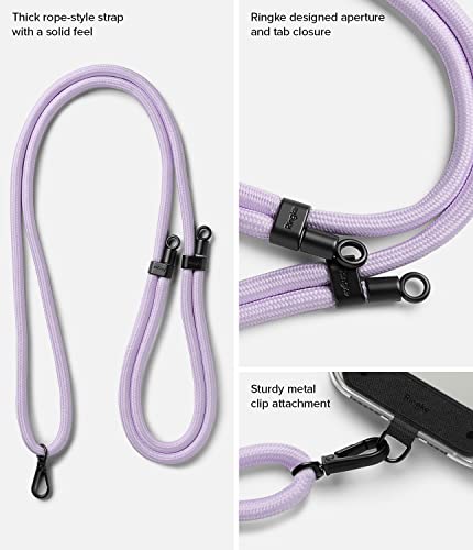 Ringke Holder Link Black, Adjustable Crossbody Strap with Cell Phone Tether Tab, Universal Multifunctional Lanyard Patch - color: Purple