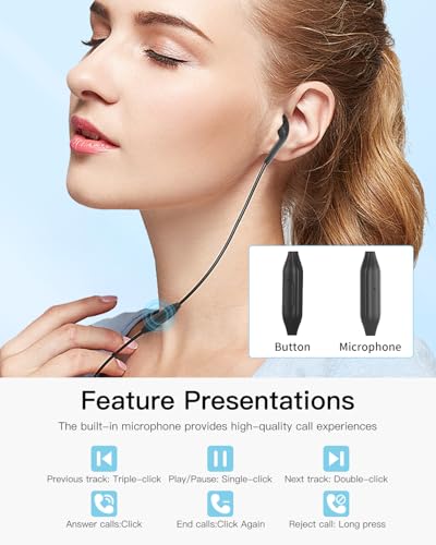 Single Side Earphone, USB Type C One Ear Earphone with Mic and in-line Control,Compatible with iPad,iPods,Portable Players, Tablets, MP3 Players, Radios,for Both Left and Right Ears(Black)