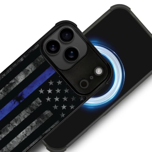 DJSOK Case for iPhone 17 Pro Max,Compatible with MagSafe,Anti-Scratch Shockproof Case,American Police Flag - color: American police flag, size: IPhone 17 Pro Max