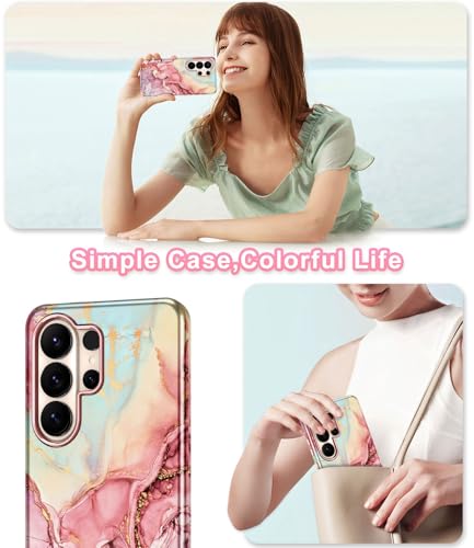 Btscase for Samsung Galaxy S26 Ultra Case, [Military Grade Drop Tested] Marble Pattern Design Slim Rugged Shockproof Women Girls Men Protective Anti-Scratch Cover, All Rose Gold - color: All Rose Gold, size: Samsung Galaxy S26 Ultra