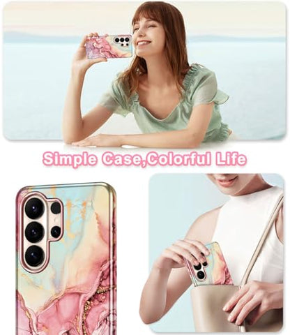 Btscase for Samsung Galaxy S26 Ultra Case, [Military Grade Drop Tested] Marble Pattern Design Slim Rugged Shockproof Women Girls Men Protective Anti-Scratch Cover, All Rose Gold - color: All Rose Gold, size: Samsung Galaxy S26 Ultra