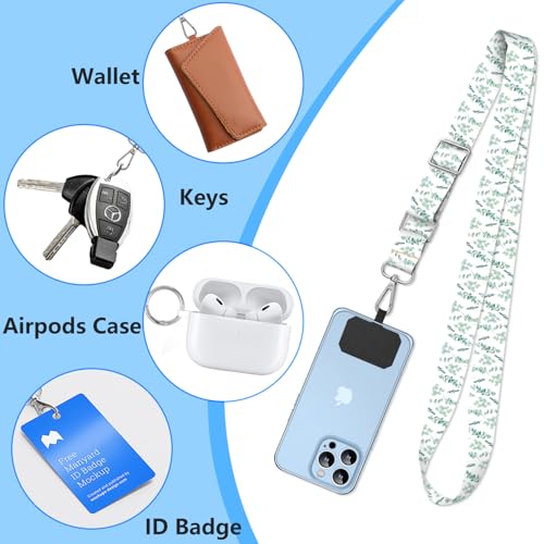 2 Pack Phone Lanyard Cell Phone Lanyard Crossbody Adjustable Phone Strap for Use Around the Neck Cell Phone Lanyard - color: Wildflower