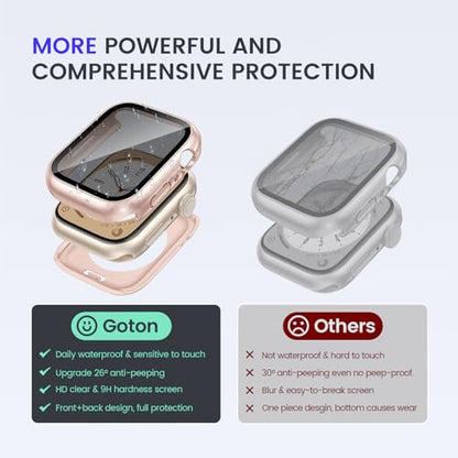 Goton Privacy Waterproof Case for Apple Watch 40mm Series 6/5/4/SE - color: Rose Gold, size: 40mm