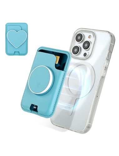 isee Magnetic Phone Wallet with Expanding Grip, Phone Card Holder Wallet with MagSafe, Wallet Compatible for iPhone 17/16/15/14/13/12 Series Holds 2 Cards (Sky Blue) - color: Sky Blue