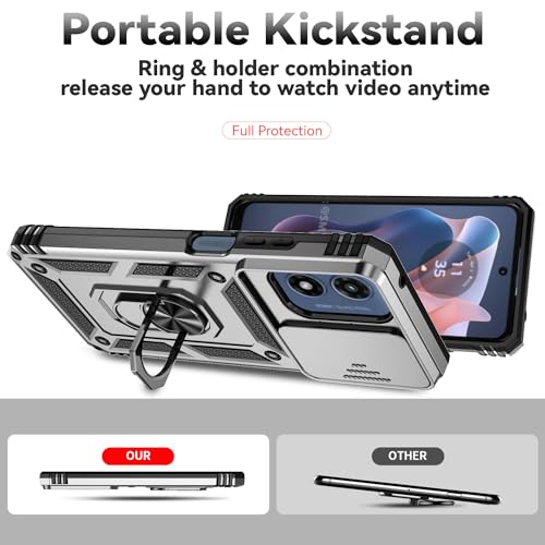 SunStory for Motorola Moto G Play 4G 2024 Case with Kickstand,Silver - color: Silver