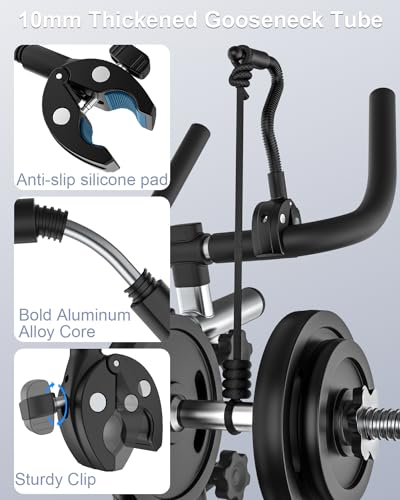 Gooseneck Phone Holder for Wheelchair, Bike, Spin Bike, Stroller, Boat, Mic Stand, Scooter, Treadmill, Handlebar Cell Phone Clamp for iPhone 16/15/14/13 Pro Max, Galaxy, All 4-7" Smartphones