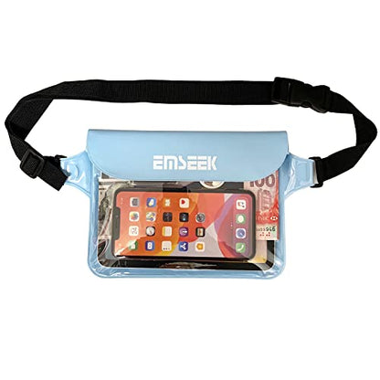 Waterproof Waist Pouch Dry Belt Bag Fanny Pack Keep Your Key Fob Wallet Kindle Phone Dry Perfect For Swim Surf Snorkel(Blue) - color: Blue