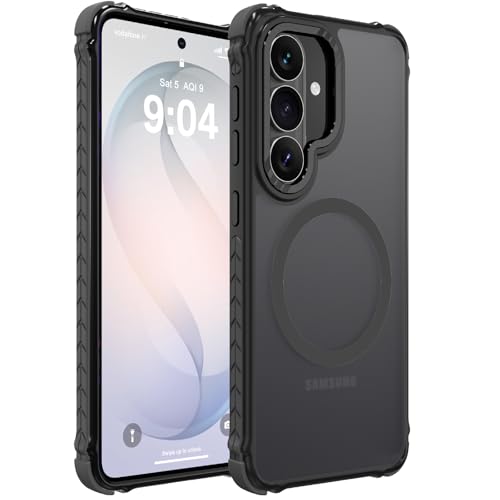 DEERLAMN Strong Magnetic Case for Samsung Galaxy S26 6.3-Inch,[Compatible with Magsafe][Military Grade Drop Protection] Translucent Matte Shockproof Protective Phone Cover, Frosted Black - color: Black, size: For Samsung Galaxy S26-6.3 Inch