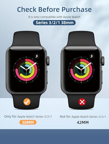 [8 Pack] Screen Protector for Apple Watch Series 38mm 3/2/1 Anti-Scratch,iWatch Self-Healing Soft TPU,Bubble-Free,HD Clear Soft Watch Film,Touch Sensitive,Ultra-thin for iWatch Accessories - size: 38mm Series 3/2/1
