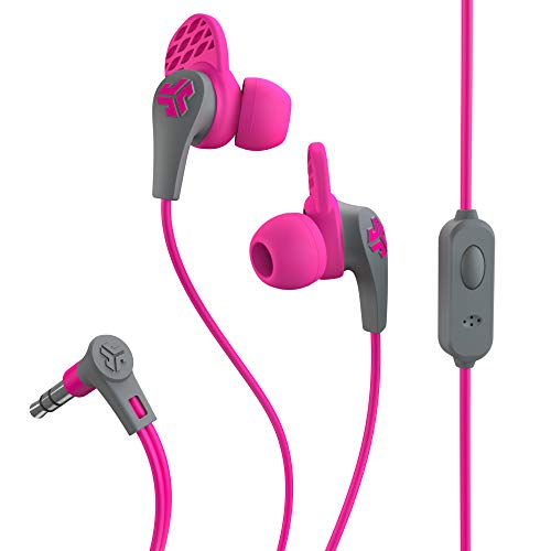 JLab JBuds Pro Signature Earbuds, Bubblegum, Titanium 10mm Drivers, Music Controls, Universal Mic, Custom Fit with Cush Fins