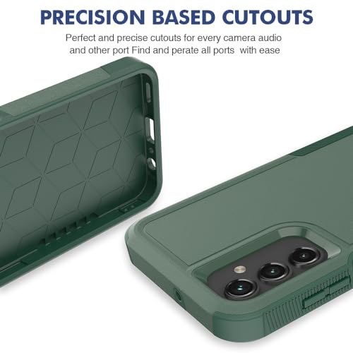 for Galaxy A15 5G Phone Case, [Military Grade Drop Tested] with HD Screen Protector, Dual Layer Protective Heavy Duty Cell Phone Cover Non-Slip Shockproof Case for Samsung Galaxy A15 5G (Dark Green) - color: Dark Green