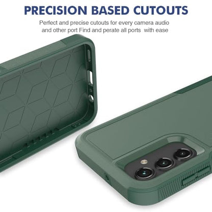 for Galaxy A15 5G Phone Case, [Military Grade Drop Tested] with HD Screen Protector, Dual Layer Protective Heavy Duty Cell Phone Cover Non-Slip Shockproof Case for Samsung Galaxy A15 5G (Dark Green) - color: Dark Green