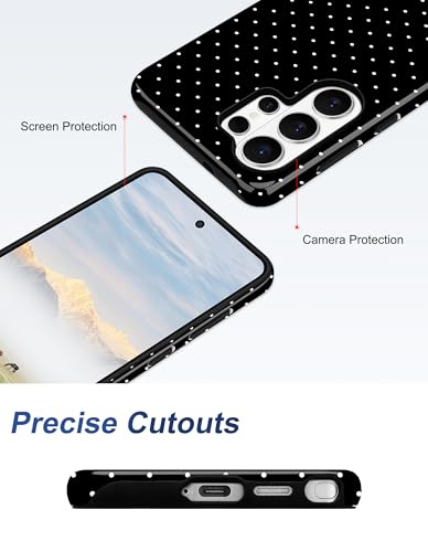 Magnetic Polka Dot Case for Samsung Galaxy A16 5G, Black | Compatible with MagSafe, Cute Dots Aesthetic Design, Soft TPU and Hard PC Protective Phone Cover for Women Girls - color: Black Polka Dot