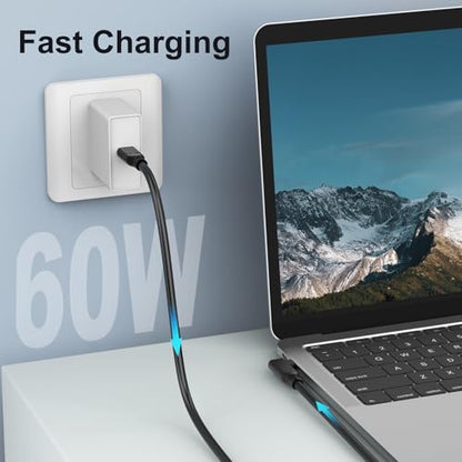 USB C to USB C Cable 25FT- 90 Degree Right Angle 60W Fast Charging - size: 25FT