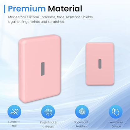 Case for TORRAS MiniMag Power Bank 10000mAh,Silicone Protective Cover with Shockproof Bumper,Anti-Fingerprint Dust Resistant,Washable Non-Slip Skin,Charge-Through Cutout,Portable Travel Sleeve,Pink - color: Pink