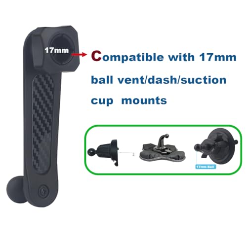 17mm Magnetic Ball Phone Mount Holder for Magsafe Phones, with Aluminium Extension Arm for Car Air Vent CD Slot Mount (4.26" Metal Arm)