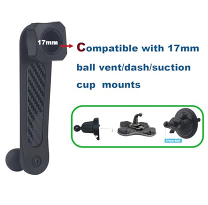 17mm Magnetic Ball Phone Mount Holder for Magsafe Phones, with Aluminium Extension Arm for Car Air Vent CD Slot Mount (4.26" Metal Arm)