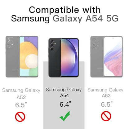 JETech Slim Case for Samsung Galaxy A54, Black | Soft TPU Design, Matte Finish, Shockproof Protection - size: Galaxy A54