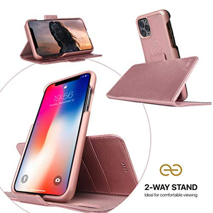 Dreem Fibonacci 2-in-1 Wallet Case for Apple iPhone 8 Plus & 7 Plus - Luxury Vegan Leather, Magnetic Detachable Shockproof Phone Case, RFID Card Protection, 2-Way Flip Stand - Rose - color: Rose, size: iPhone 8 Plus & 7 Plus