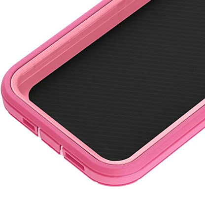 Co-Goldguard Shockproof Case for iPhone 13 with Tempered Glass Screen Protector 3 Layer Military Grade Drop Protection Heavy Duty Protection Rugged Rubber Phone Case Cover for iPhone 13 6.1 Pink - color: Pink