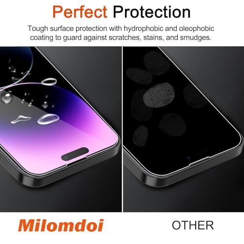 Milomdoi Screen Protector for Apple iPhone 14 Pro Max, Tempered Glass - size: iPhone 14 Pro Max 6.7 inch