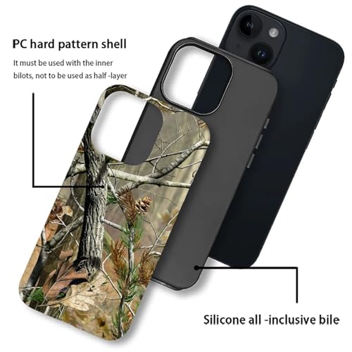Case for iPhone 14 Plus, Dual Layer Phone Cover, Real Jungle Camo | Shockproof Hybrid Phone Case, Soft TPU and Hard PC, Durable Anti-Scratch Protection - color: Real Jungle Camo, size: Iphone 14 Plus
