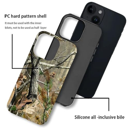 Case for iPhone 14 Plus, Dual Layer Phone Cover, Real Jungle Camo | Shockproof Hybrid Phone Case, Soft TPU and Hard PC, Durable Anti-Scratch Protection - color: Real Jungle Camo, size: Iphone 14 Plus