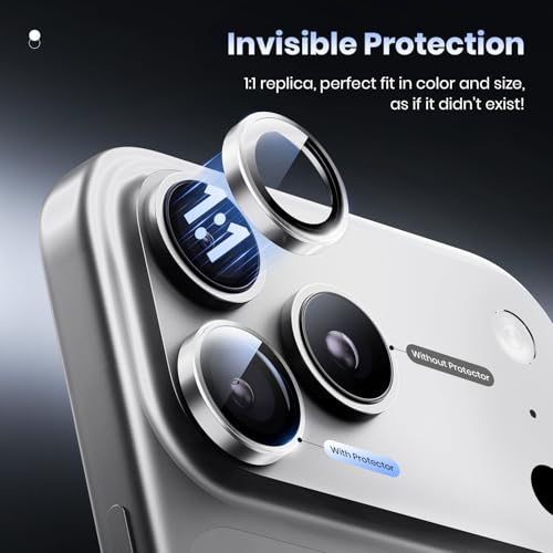 Hoerrye for iPhone 17 Pro Max/17 Pro Camera Lens Protector - Case Friendly - color: Silver