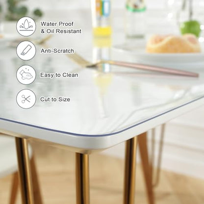 LovePads Clear Table Cover Protector 42 x 60 Inch, 1.5mm Thick Plastic Mat - color: Clear 1.5mm, size: 42" x 60" (Rectangular)