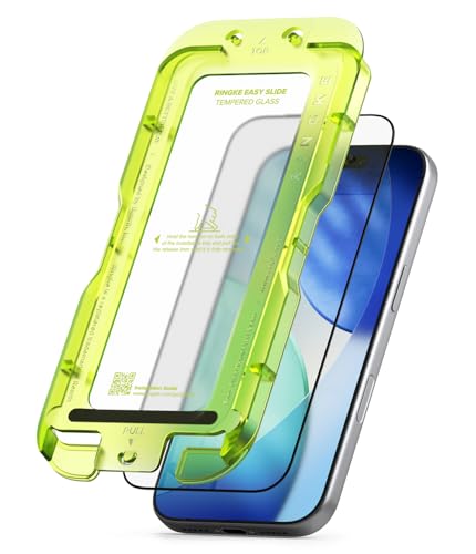Ringke for iPhone 17 Pro Screen Protector [Easy Slide, 2 Pack] | Easy Installation with Alignment Tool, Case Friendly Premium 9H Hardness Tempered Glass - size: iPhone 17 Pro