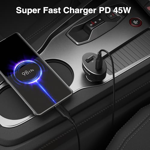 Nekteck 45W 2-Port USB-C Car Charger, PD 3.0 & QC 3.0 Fast Charging