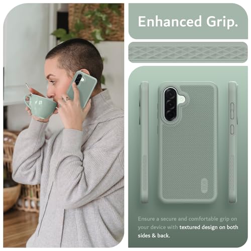 TUDIA DualShield Grip Designed for Samsung Galaxy A36 5G Case (2025), [MergeGrip] Military Grade Dual Layer Shockproof Slim Tough Heavy Duty Protective Phone Case for Galaxy A36 (Green Lily) - color: Green Lily