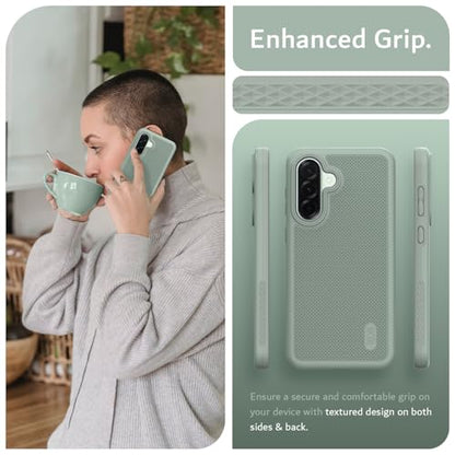 TUDIA DualShield Grip Designed for Samsung Galaxy A36 5G Case (2025), [MergeGrip] Military Grade Dual Layer Shockproof Slim Tough Heavy Duty Protective Phone Case for Galaxy A36 (Green Lily) - color: Green Lily