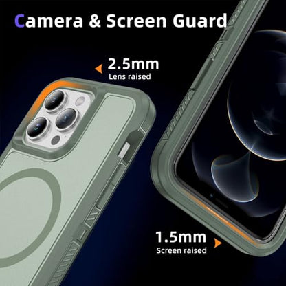 Magnetic for iPhone 13 Pro Max Case, Compatible with MagSafe, Shockproof Dustproof Drop Proof, Military Grade Double Layer Protection, Green - color: Magnetic Green, size: iPhone 13 PRO MAX