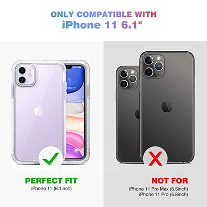 Diaclara Compatible with iPhone 11 Case, Full Body Rugged with Built-in Touch Sensitive Anti-Scratch Screen Protector, Soft TPU Bumper Case Clear Compatible with iPhone 11 6.1" (Clear Glitter) - color: Clear Glitter, size: iPhone 11