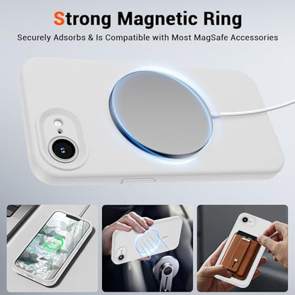 SUPFINE Silicone & Magnetic for iPhone 17e Case/iPhone 16e Case White - color: White, size: iPhone 17e/iPhone 16e