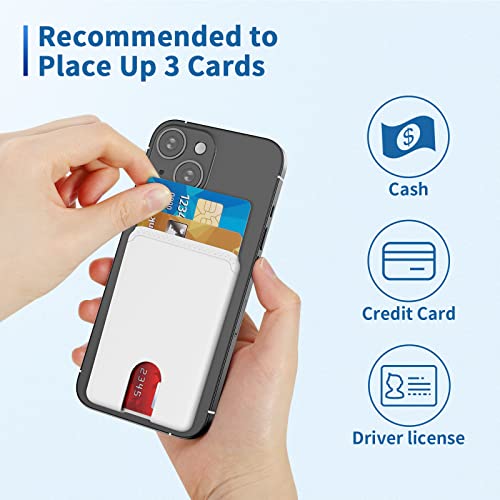 Senose Phone Wallet Stick On, Credit Card Holder for Back of CellPhone Case - color: Black+White+Pink
